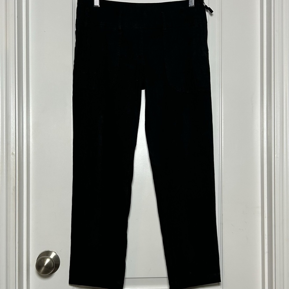 Max Studio Specialty Products Vintage Y2K 2000s Linen Blend Black Cropped Pants